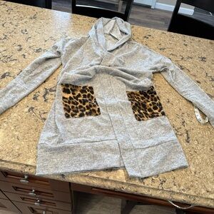 Cheetah pocket cardigan